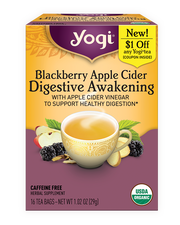 Yogi Blackberry Apple Cider Digestive Awakening Herbal Tea 16 Bags