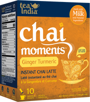 Tea India Ginger Turmeric Instant Chai Tea 10 Sachets